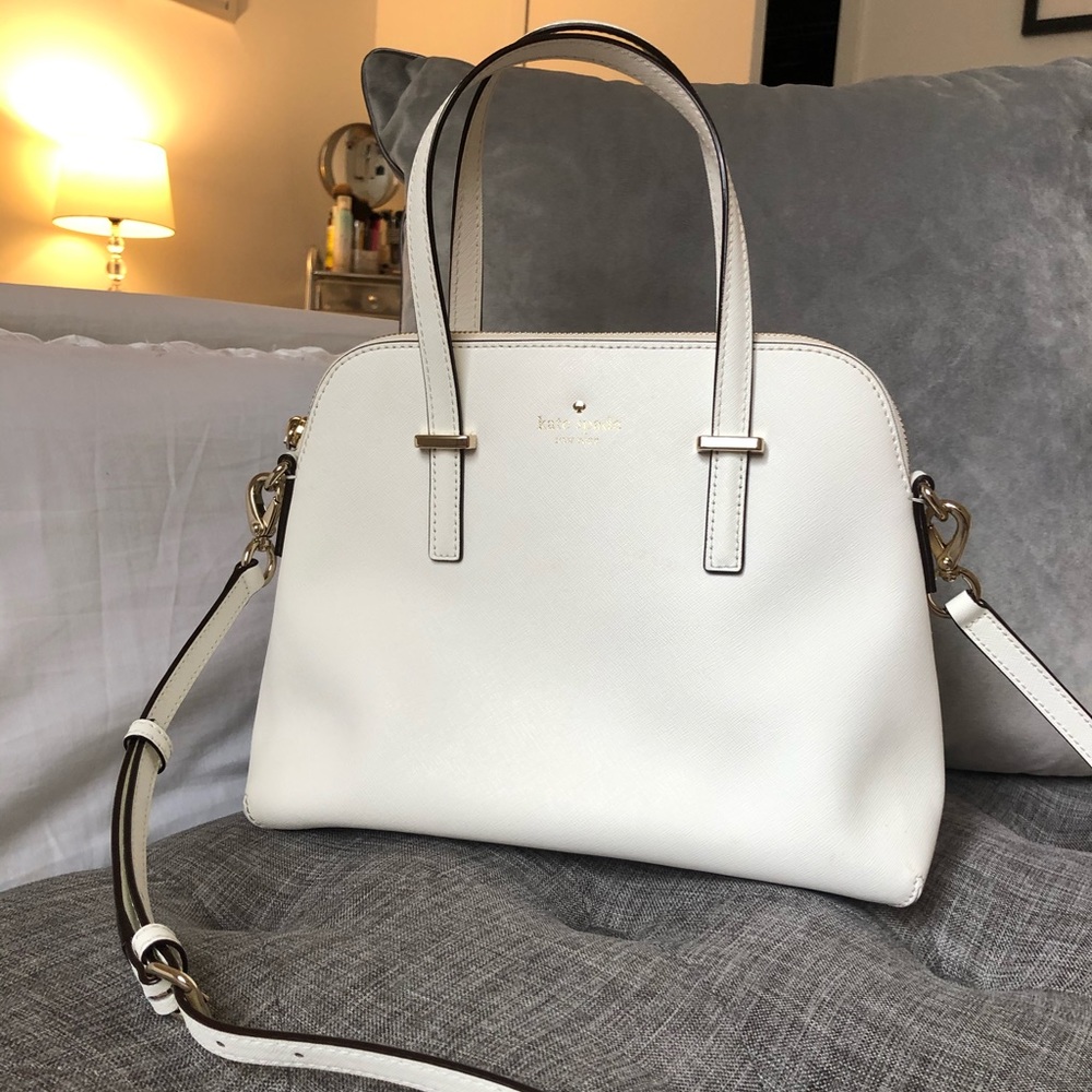 White leather Kate Spade Cedar Street Satchel